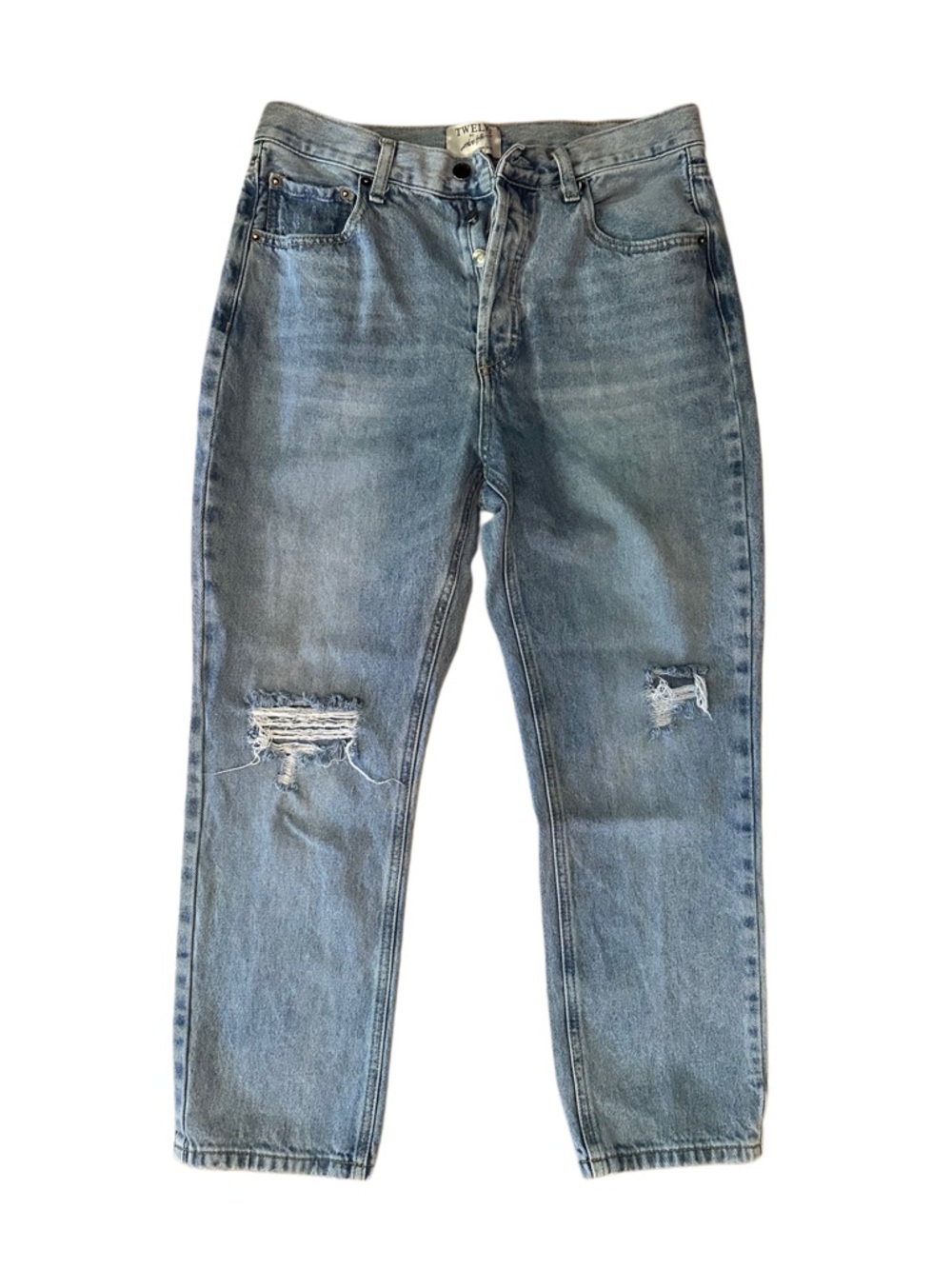 Twelve by OnTwelfth Distressed Boyfriend Straight-Leg Jeans